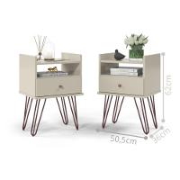 Conjunto Mesa De Cabeceira Monet Off White - 3
