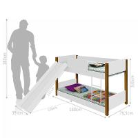 Beliche Infantil Branca E Mel Com Escorregador E Colchões - 3