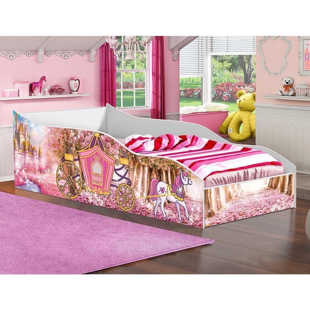 Cama Carro Solteiro Encantado Princesa Com Colchão - 3