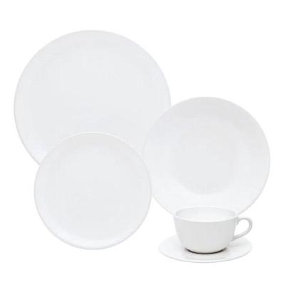 Aparelho de Jantar Unni White 30 Peças Cerâmica Arabesco Branco Oxford