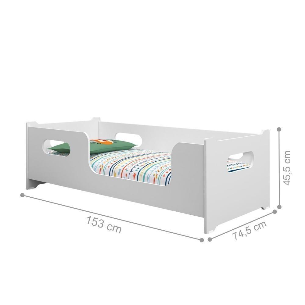 Mini Cama Infantil Com Guarda Pequenina Branco - 2