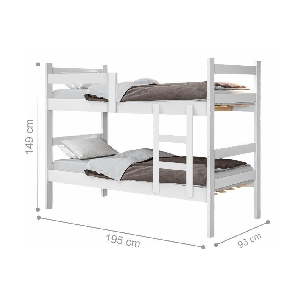 Beliche Heitor Solteiro Com Escada Branco - 2