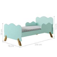 Cama Infantil Nuvem Verde Com Proteção Lateral - 3