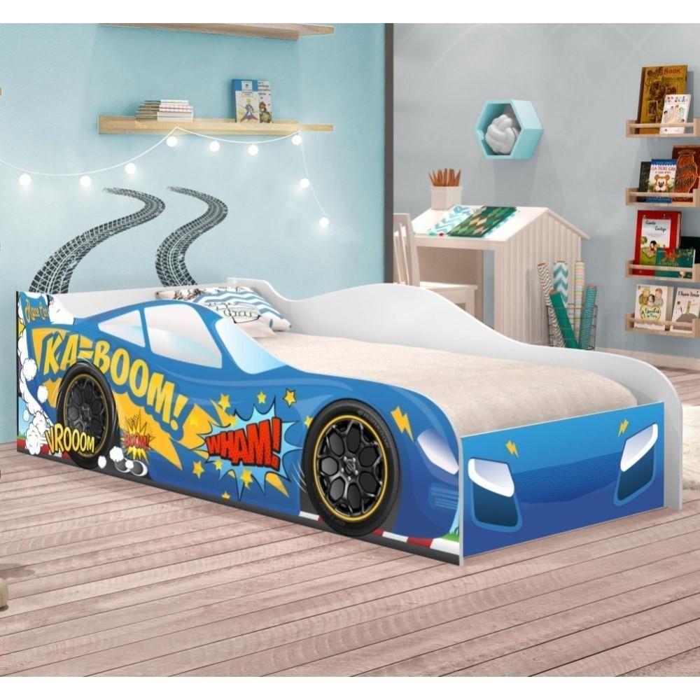Cama Carro Kaboom Stylo Azul Solteiro - 1