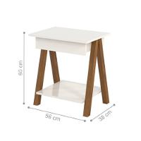 Mesa De Cabeceira Com Gaveta Verona Amadeirado Off White - 2