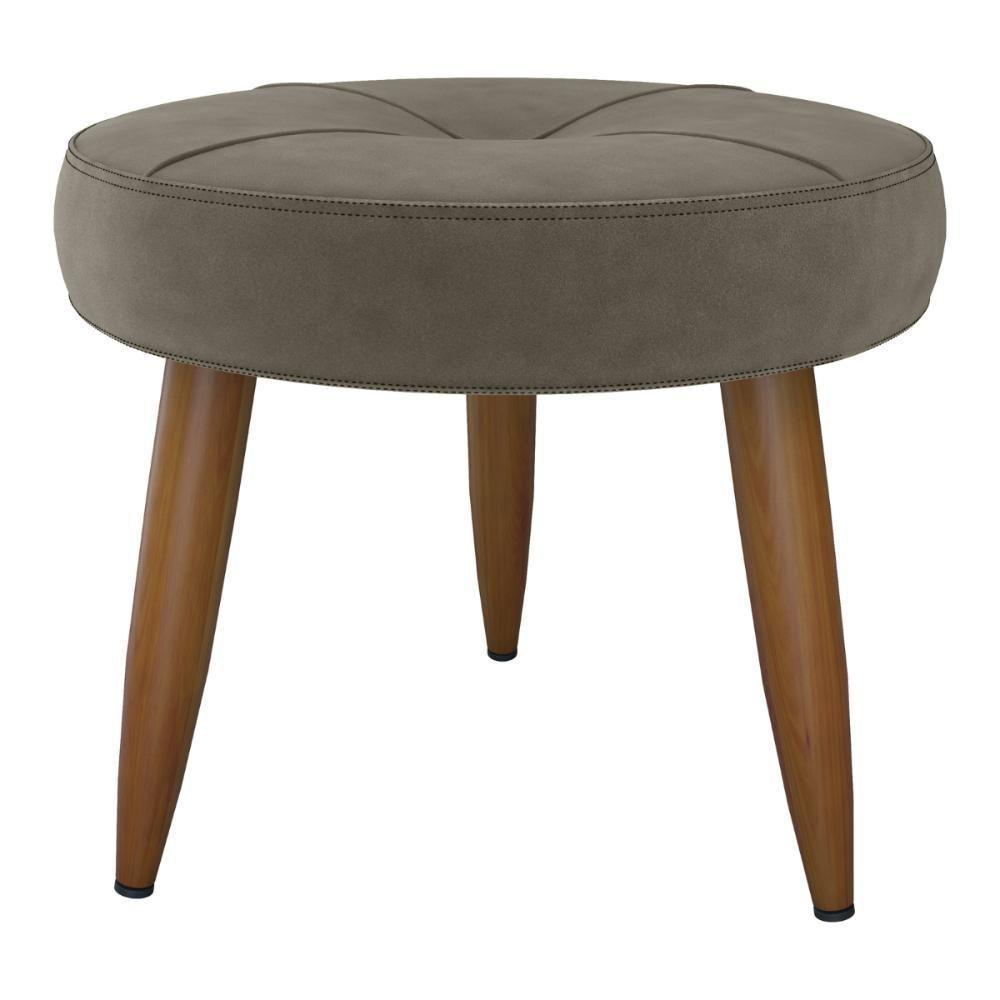 Puff Redondo Para Sala Miami Veludo Cappuccino - 3