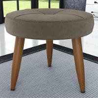 Puff Redondo Para Sala Miami Veludo Cappuccino - 1