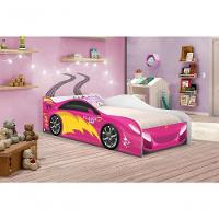 Cama Infantil Carro Velocista Pink Com Colchão - 4