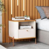 Conjunto Mesa De Cabeceira Malta Off White Nature Bronze - 2