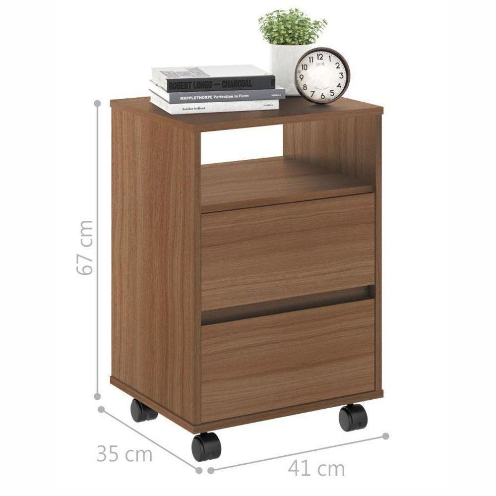 Conjunto Mesa De Cabeceira Com Rodízios Nadi Montana - 2