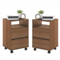 Conjunto Mesa De Cabeceira Com Rodízios Nadi Montana - 1