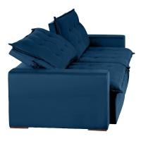 Sofá 4 Lugares 2,30 Mt Com Molas Retrátil E Reclinável Azul