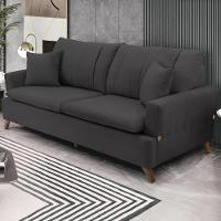 Sofa 3 Lugares 180 Cm Eron Linho Grafite Vazzano Grafite - 1