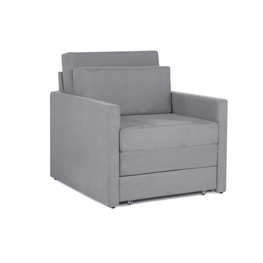 Sofá Cama Castor Solteiro Salerno Max Suede Cinza - 4
