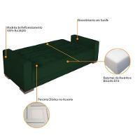 Sofá Cama 3 Lugares Jobim Suede - Doce Sonho Móveis Verde - 6