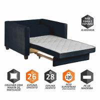 Sofá Cama 1 Lugar 100 Solteiro Paris Preto C/ Castanho - 2