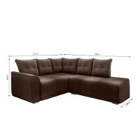 Sofá De Canto Marrocos Marrom Suede Liso Marrom - 3