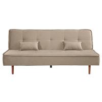 Sofá Cama Silver 3 Lugares Reclinável Suede 192cm Bege - 1