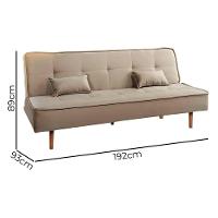 Sofá Cama Silver 3 Lugares Reclinável Suede 192cm Bege - 3