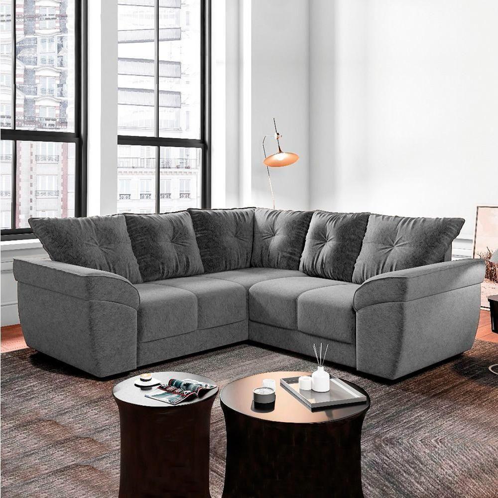 Sofá De Canto Moscou Cinza Cinza - 5