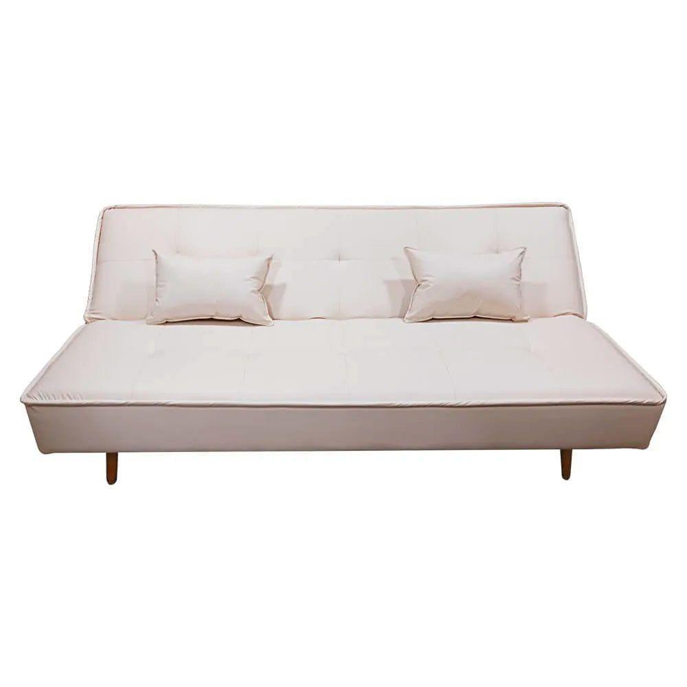 Sofá Cama Silver 3 Lugares Reclinável 1,93 Corino Bege - Speciale Home Bege - 7