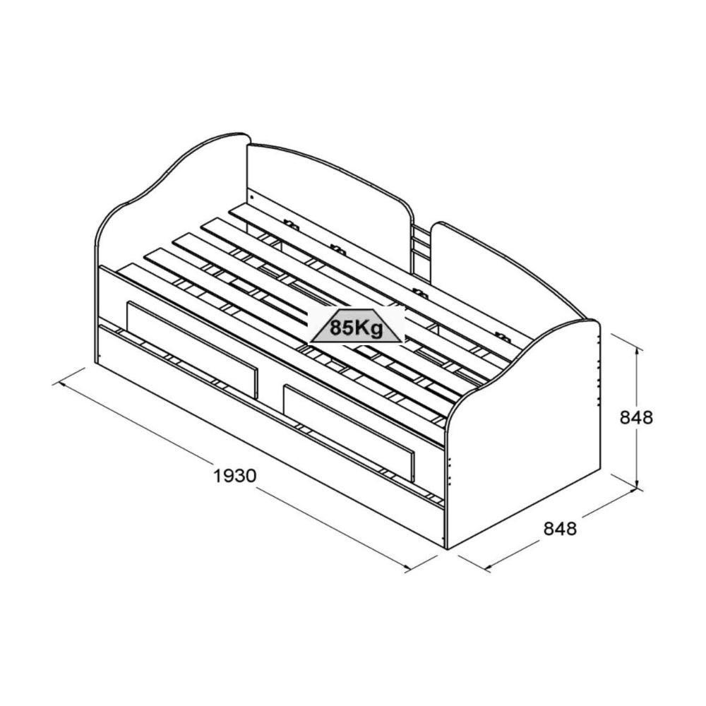 Sofá Cama Solteiro com Colchões Ditália Cama Auxiliar 8cm - 2