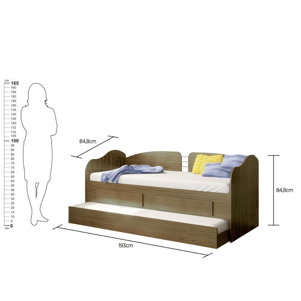 Sofá Cama Solteiro com Colchões Ditália Cama Auxiliar 8cm - 9