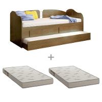 Sofá Cama Solteiro com Colchões Ditália Cama Auxiliar 8cm - 1
