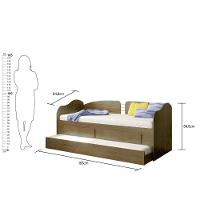 Sofá Cama Solteiro com Colchões Ditália Cama Auxiliar 8cm - 9