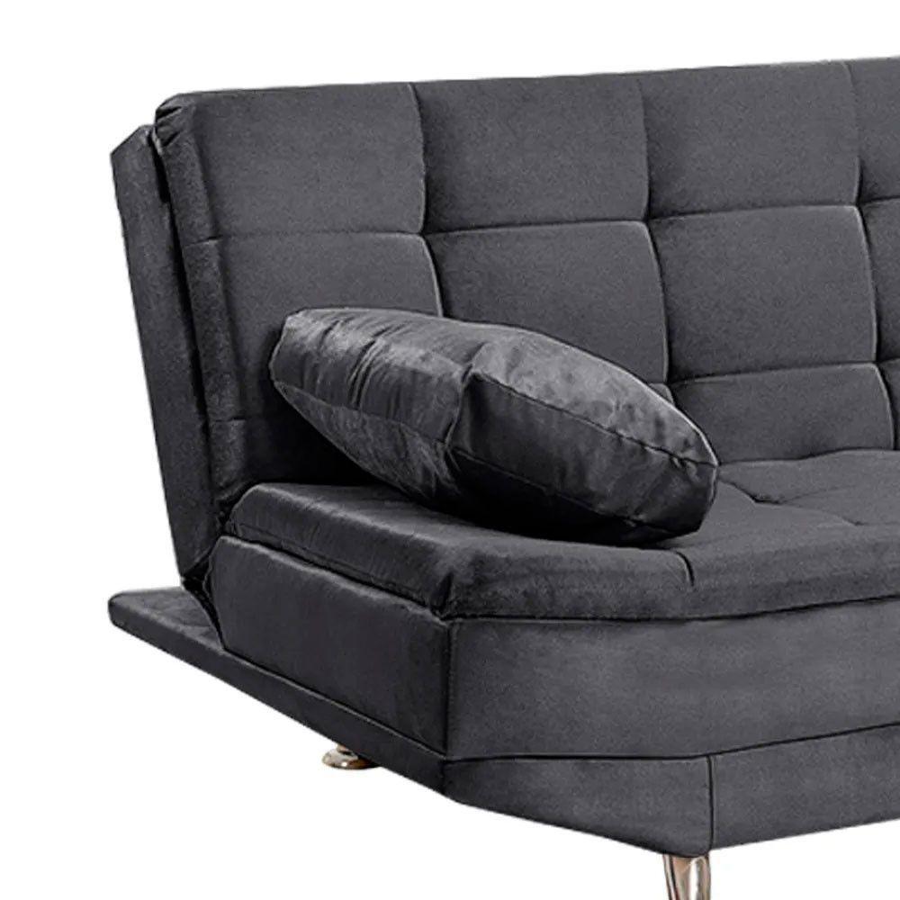 Sofá Cama Valencia 3 Lugares Reclinável Veludo Cinza - Speciale Home Cinza - 5