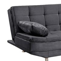 Sofá Cama Valencia 3 Lugares Reclinável Veludo Cinza - Speciale Home Cinza - 5