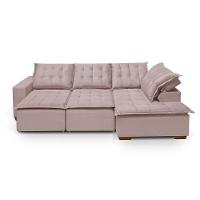 Sofá De Canto 5 Lugares 270cm Retrátil E Reclinável Rose