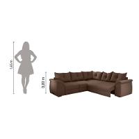 Sofá de Canto 5 Lugares com Retrátil Qatar Suede Marrom - 3