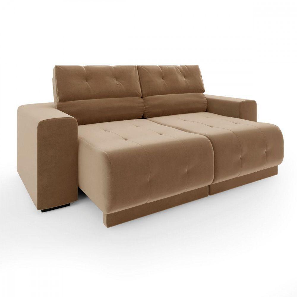 Sofá Retrátil Reclinável 3 Lugares Tecido Veludo Choco Choco - 2