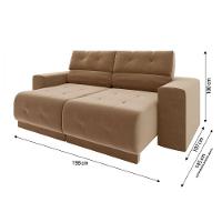 Sofá Retrátil Reclinável 3 Lugares Tecido Veludo Choco Choco - 3