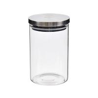 Pote Redondo Em Vidro Com Tampa De Inox 1 Litro Kenya - 1