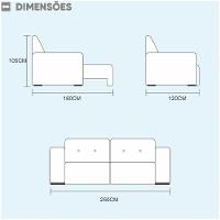 Sofá Máximo 4 Lugares Retrátil Reclinável 2.50m Veludo Mundial Estofados Cinza Profundo