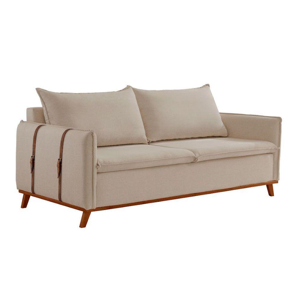 Sofá Fixo Living Argos 2,00m 03 Lugares Txr Palha - 7