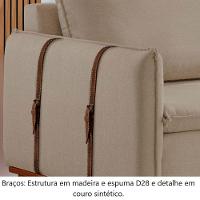 Sofá Fixo Living Argos 2,00m 03 Lugares Txr Palha - 3