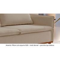 Sofá Fixo Living Argos 2,00m 03 Lugares Txr Palha - 5