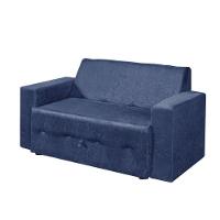 Sofá-cama 2 Lugares Pratik 5000 Mamflex Azul Suede Amassado Azul - 1