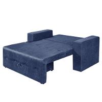 Sofá-cama 2 Lugares Pratik 5000 Mamflex Azul Suede Amassado Azul - 3