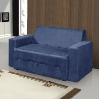 Sofá-cama 2 Lugares Pratik 5000 Mamflex Azul Suede Amassado Azul - 5