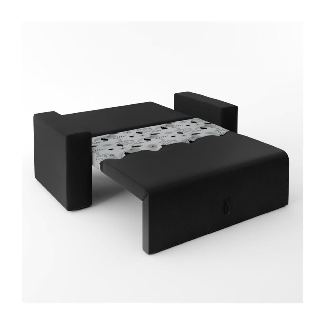 Sofá-cama 2 Lugares Pratik 5000 Suede Preto/Cinza - 5