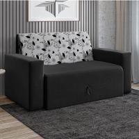Sofá-cama 2 Lugares Pratik 5000 Suede Preto/Cinza - 1