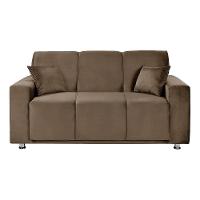 Sófa 3 Lugares Fixo Tokyo Veludo Marrom Castor - Speciale Home Marrom - 10