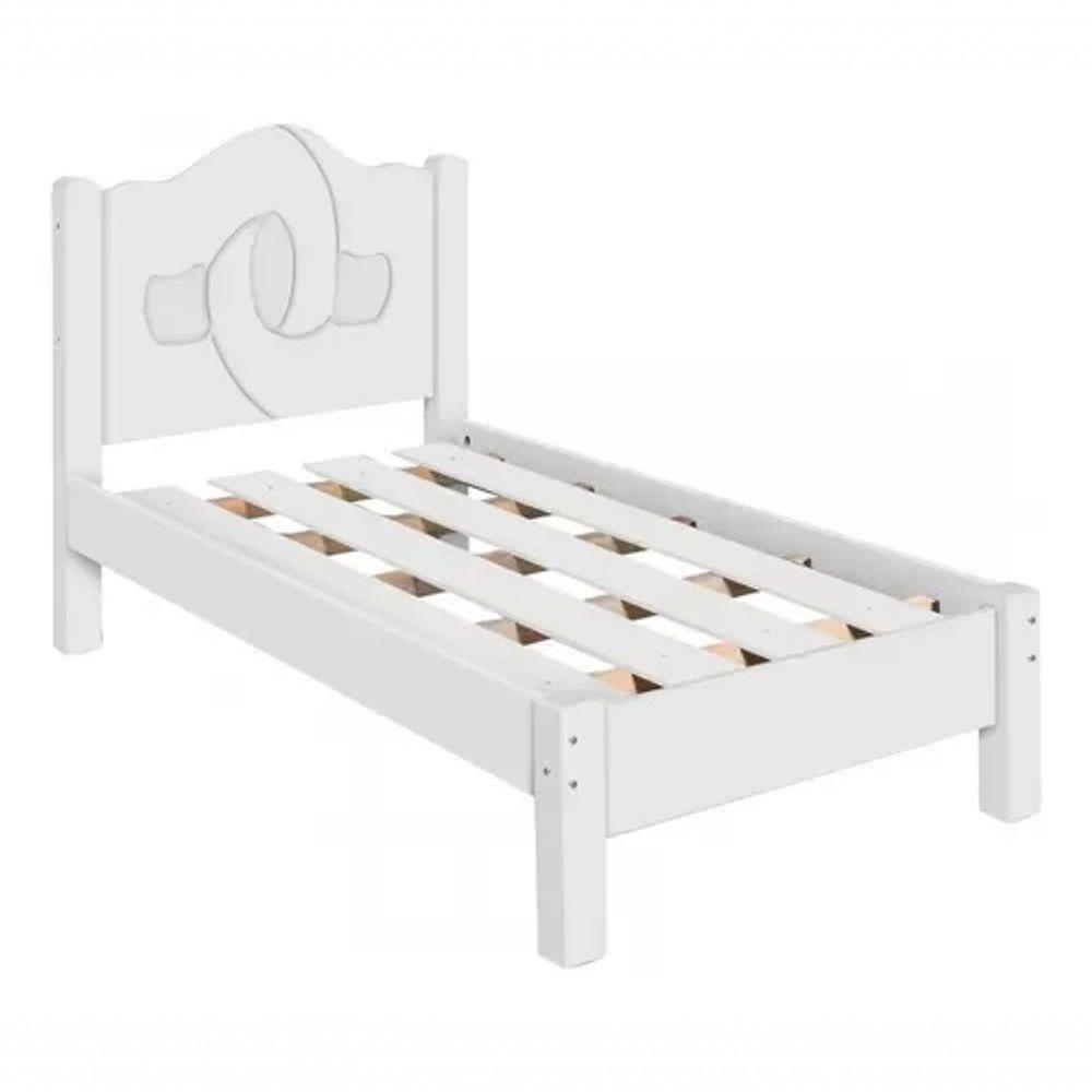 Cama Solteiro Siena 100% Mdf Com Sarrafo Em Madeira Carmolar Branco - 3