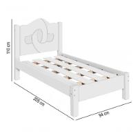 Cama Solteiro Siena 100% Mdf Com Sarrafo Em Madeira Carmolar Branco - 2