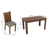 Sala Jantar Rosie Rustic/Pérola Mesa 4 Cadeiras Madesa - 3