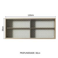 Armário Aéreo Glamy 2 Portas Vidro Quadrato Rustic Madesa - 9